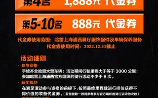 全新启程哈雷上海浦西2022年度里程累计活动